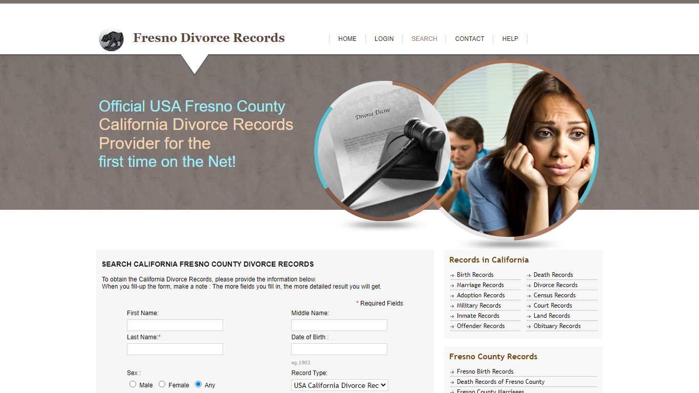 Fresno County Divorce Records. Public Records, California State